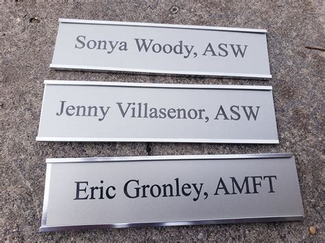 Personalized Office Door Name Plate W Silver Holder Cubicle Etsy