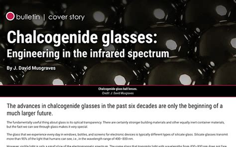 Cover Story Chalcogenide Glasses