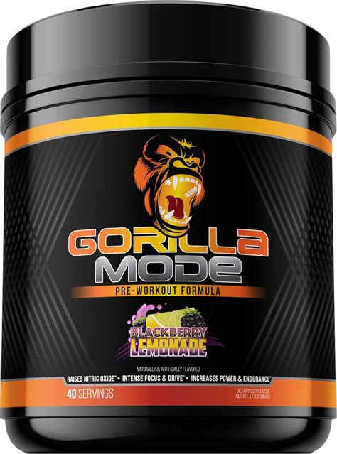 Gorilla Mode Blackberry Lemonade Flavored Pre-Workout Formula | Fig App