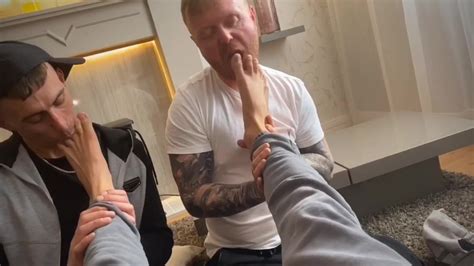 DOUBLE WORSHIP Two Slaves Lick Feet Ass Cock And Balls ThisVid