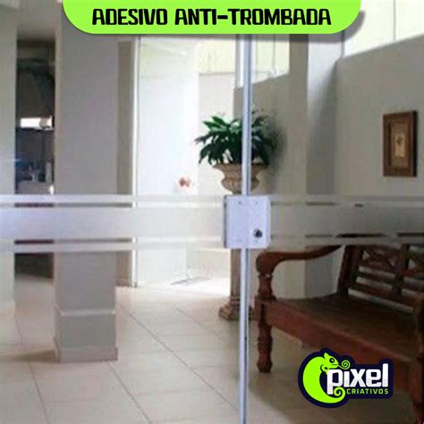 Adesivo Jateado Anti Trombada Modelo Faixas Porta De Vidro Vitrine