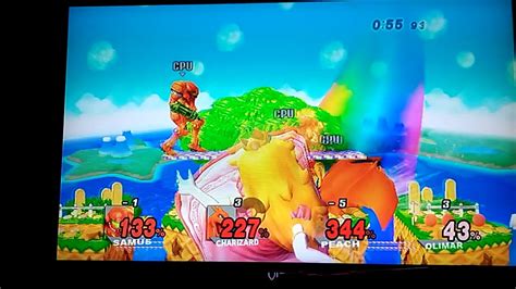 Super Smash Bros Brawl Samus Cpu Vs Pokemon Trainer Cpu Vs Peach