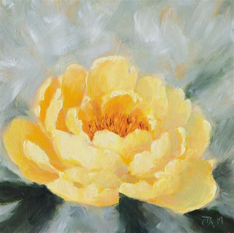 yellow peony painting | Peony painting, Flower painting, Painting