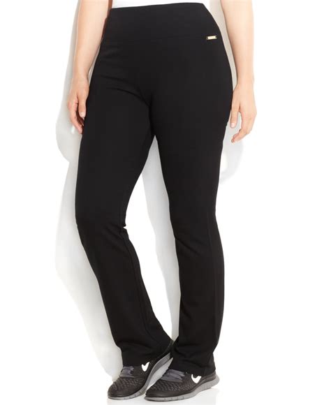 Calvin Klein Performance Plus Size Straight Leg Active Pants In Black Lyst