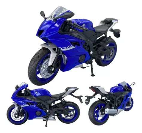 Moto Miniatura Yamaha Yzf R Cole O Ferro Escala