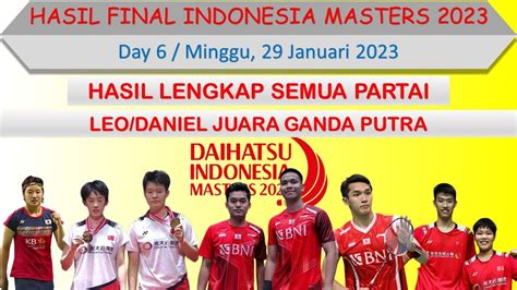 Hasil Final Indonesia Masters 2023 Hari Ini Day 6 Leo Rolly