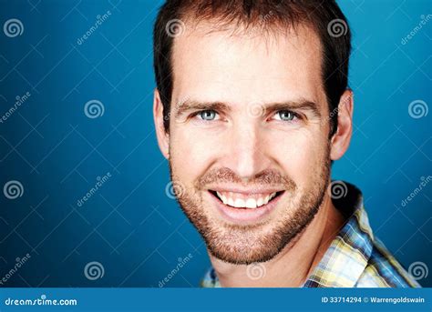 Happy Smiling Man Stock Photo Image Of Hairstyle Positive 33714294