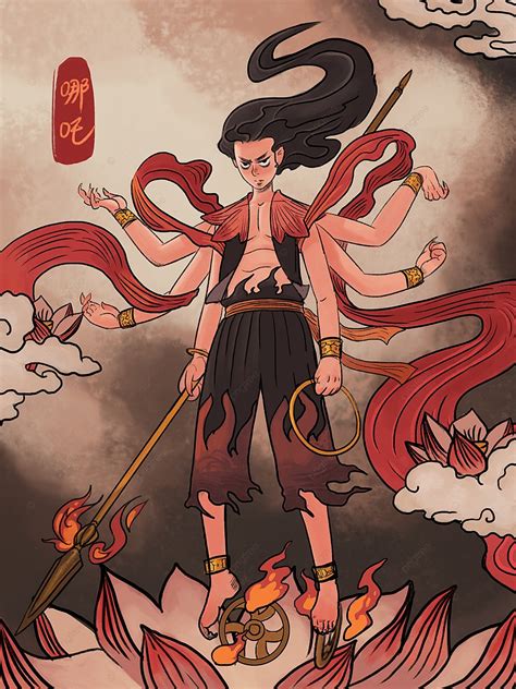 Prince Nezha With Three Heads And Six Arms List Of Gods Journey To