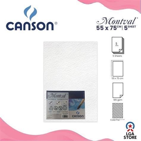 Jual Kertas Cat Air Canson Montval 55x75cm Watercolor Paper Sheet Set