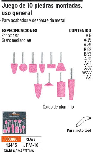 Juego De Piedras Montadas Jpm 5 Truper Piedras Montadas Juego De 5