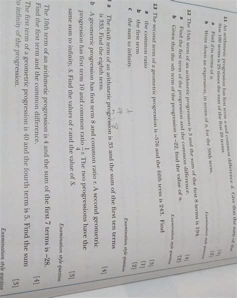11. An arithmetic progression has first term | StudyX