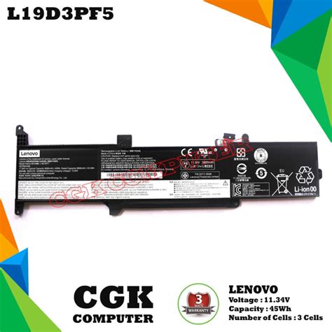 Jual Baterai Laptop Lenovo Ideapad 3 14ada05 3 14are05 3 14iil05 3 14iml05 Series L19d3pf5