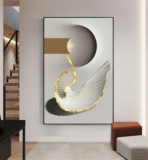 Modern Abstract Orange Golden Flowing Wall Art Fine Art Canvas Prints – NordicWallArt.com