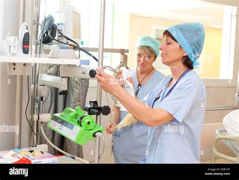 Auxiliary Nurses Cleaning Medical Material Recovery Room Bordeaux