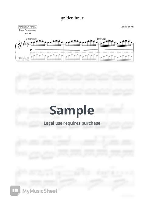 Jvke Golden Hour Piano Sheet Special Price Bản Nhạc By Pianella Piano