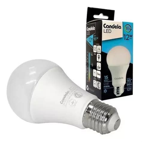 Lámparas Led 12w Foco Candela Luz Fria Pack Bulbo Interiores