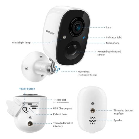 4pcs Wireless Wifi Battery Rechargeable Security Camera Outdoor Home