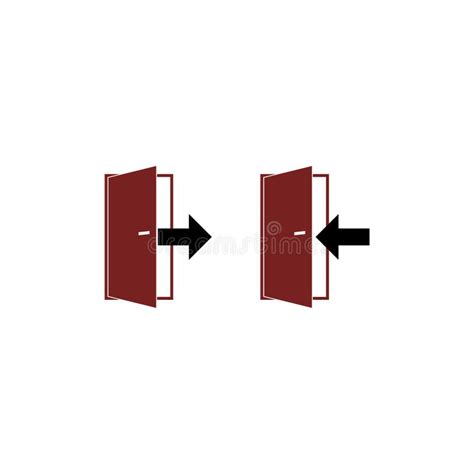 exit  enter door  arrow symbol isolated  white background