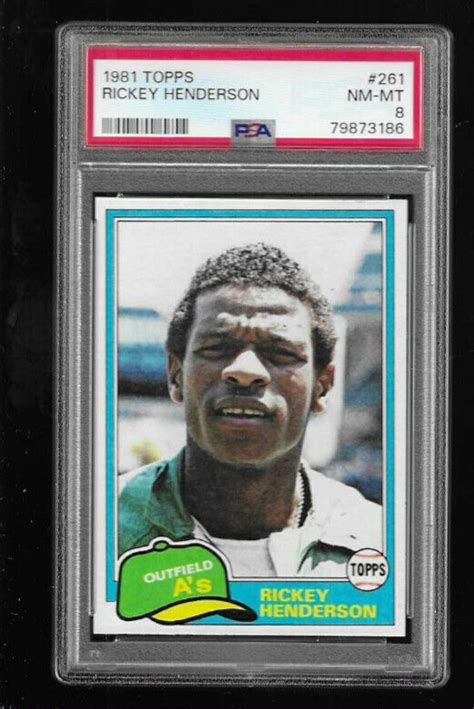 Topps Baseball Rickey Henderson Graded Psa Nm Mt Beautiful