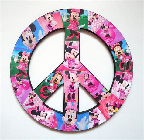 Minnie Mouse Inspired Peace Sign Wall Art By Thercb On Etsy 1250 Peace Sign Wall Art Peace