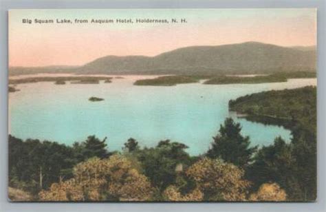 Squam Lake Holderness Nh Asquam Hotel Hand Colored Antique Albertype