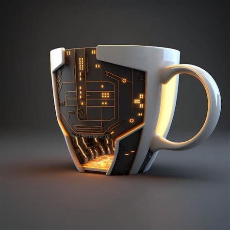 Premium Photo | A cup with a circuit board inside it