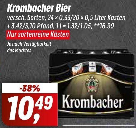 Krombacher Bier 24x0 33 20x0 5 Liter Kasten Angebot Bei Simmel