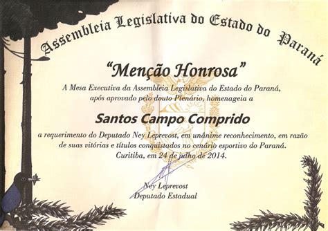 Menção Honrosa Santos Campo Comprido