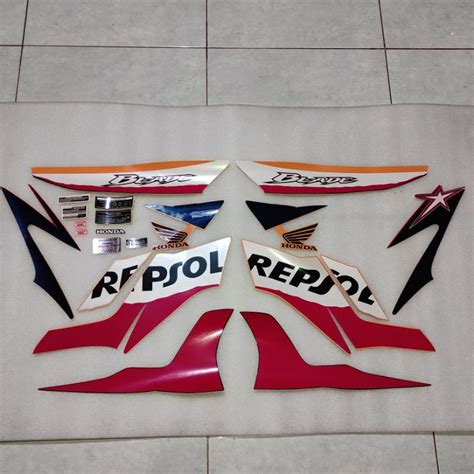 Jual Stiker Stripping Striping Decal Graphic Honda Blade Repsol Orange