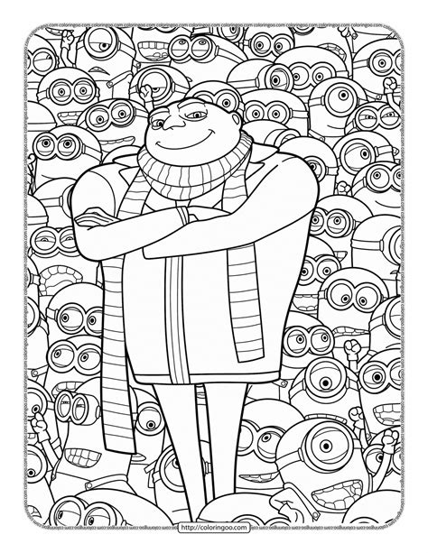 Gru with Minions Coloring Page | Minion coloring pages, Minions ...