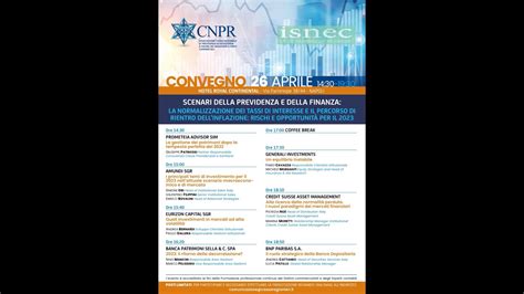 CNPR Forum Scenari Della Previdenza E Della Finanza Convegno 26