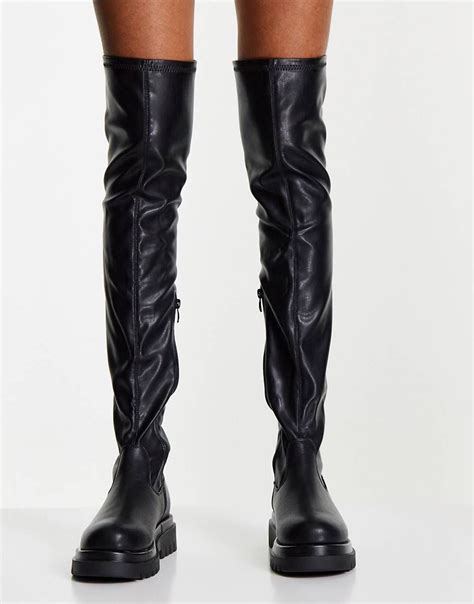 Over The Knee Boots Truffles Riding Boots Stretches Asos Chunky