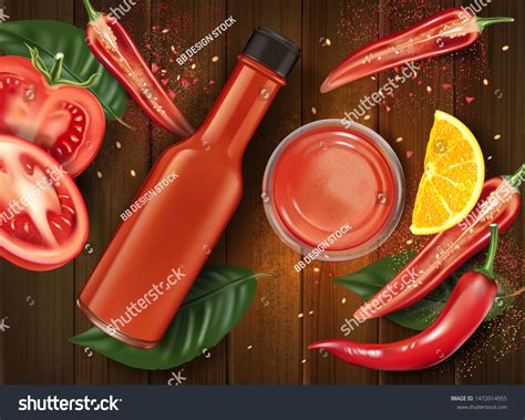 Hot Sauce Chili Pepper Bottle Chili Stock Vector Royalty Free 1472014955 Shutterstock