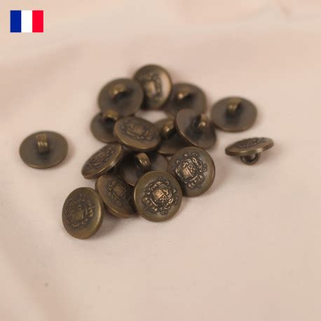 14 mm Boutons ronds à queue blason en Galalithe bronze vieilli