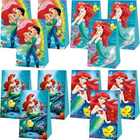 TOMICY 12Pièces Sirène Sac en Papier Sacs De Bonbons de Sirène Sac