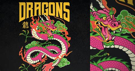 Oriental Dragon Hand Drawn Illustration, Illustrations ft. creature ...