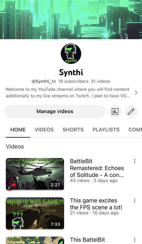 Synthi On Twitter I Got A Youtube Channel Running Next To My Streams