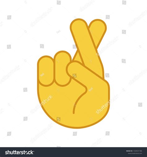 Fingers Crossed Emoji Color Icon Luck Stock Vector (Royalty Free) 1334531186 | Shutterstock