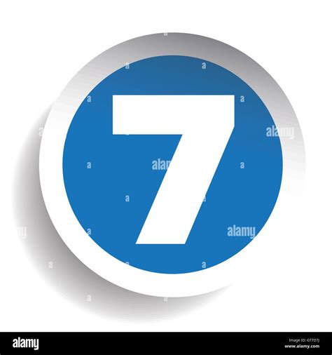 Number Seven Sticker Vector Blue Stock Vector Image And Art Alamy