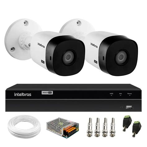 KIT 2 CÂMERAS DE SEGURANÇA HD 720P INTELBRAS VHD 1120B G4 DVR