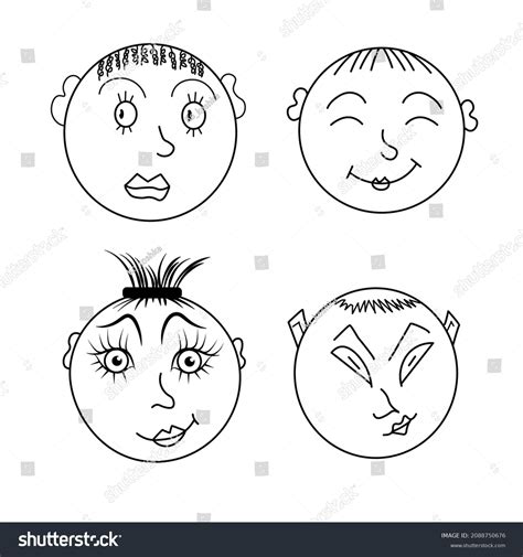 Cartoon Vector Image Peoples Faces Stock Vector (Royalty Free ...