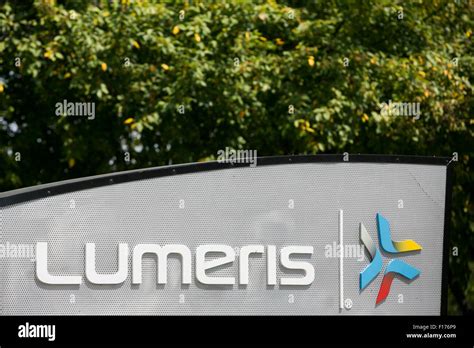 A logo sign outside of the headquarters of Lumeris, in Maryland Heights, Missouri on August 16 ...