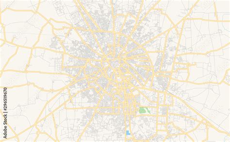 Printable street map of Jalandhar, India Stock Vector | Adobe Stock