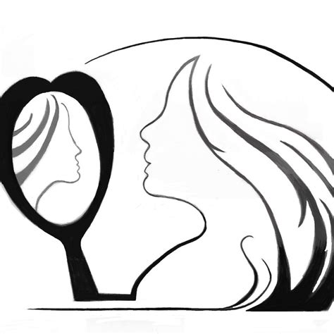 Girl Looking In Mirror Drawing | Free download on ClipArtMag