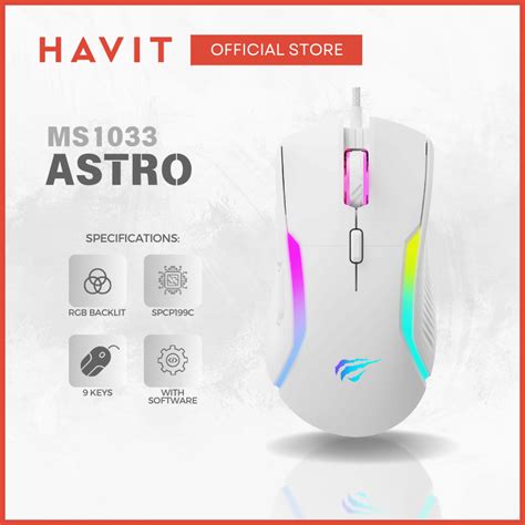 Havit Astro MS1033 RGB Backlit Programmable Gaming Mouse White