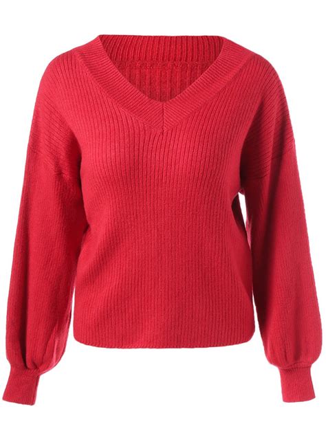 17 Off 2020 Chunky Ribbed Sweater In Red Dresslily