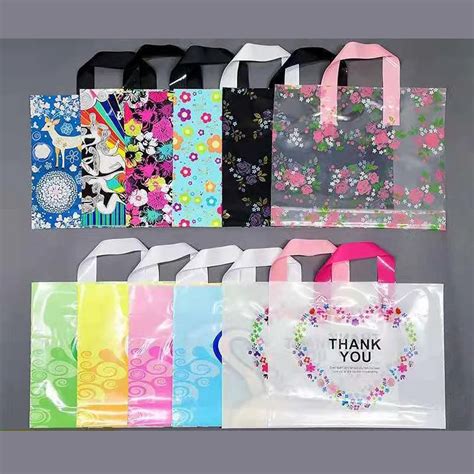 Sac en plastique avec poignée 50 pièces lot sac cadeau mignon de