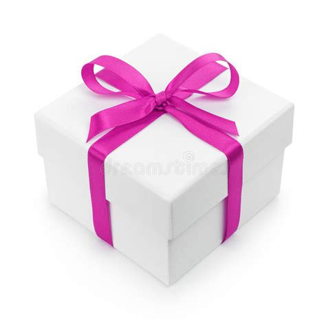 White Textured T Box With Blue Ribbon Bow Stock Photo Image Of