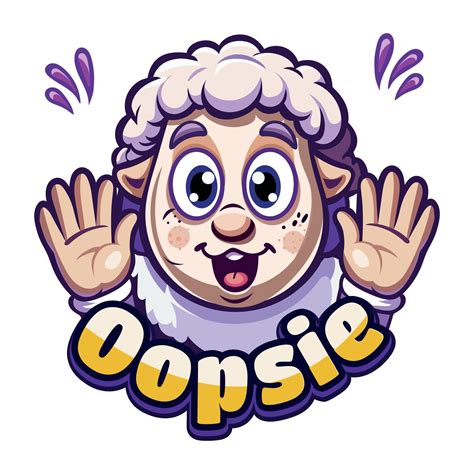 A flat sticker of a cartoon making an apology for his blunder 51796144