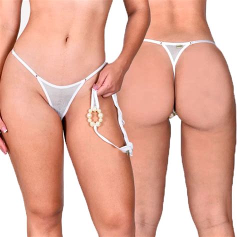 Calcinha Fio Dental Tailandesa Pompoar Feito Em Tule Lingerie